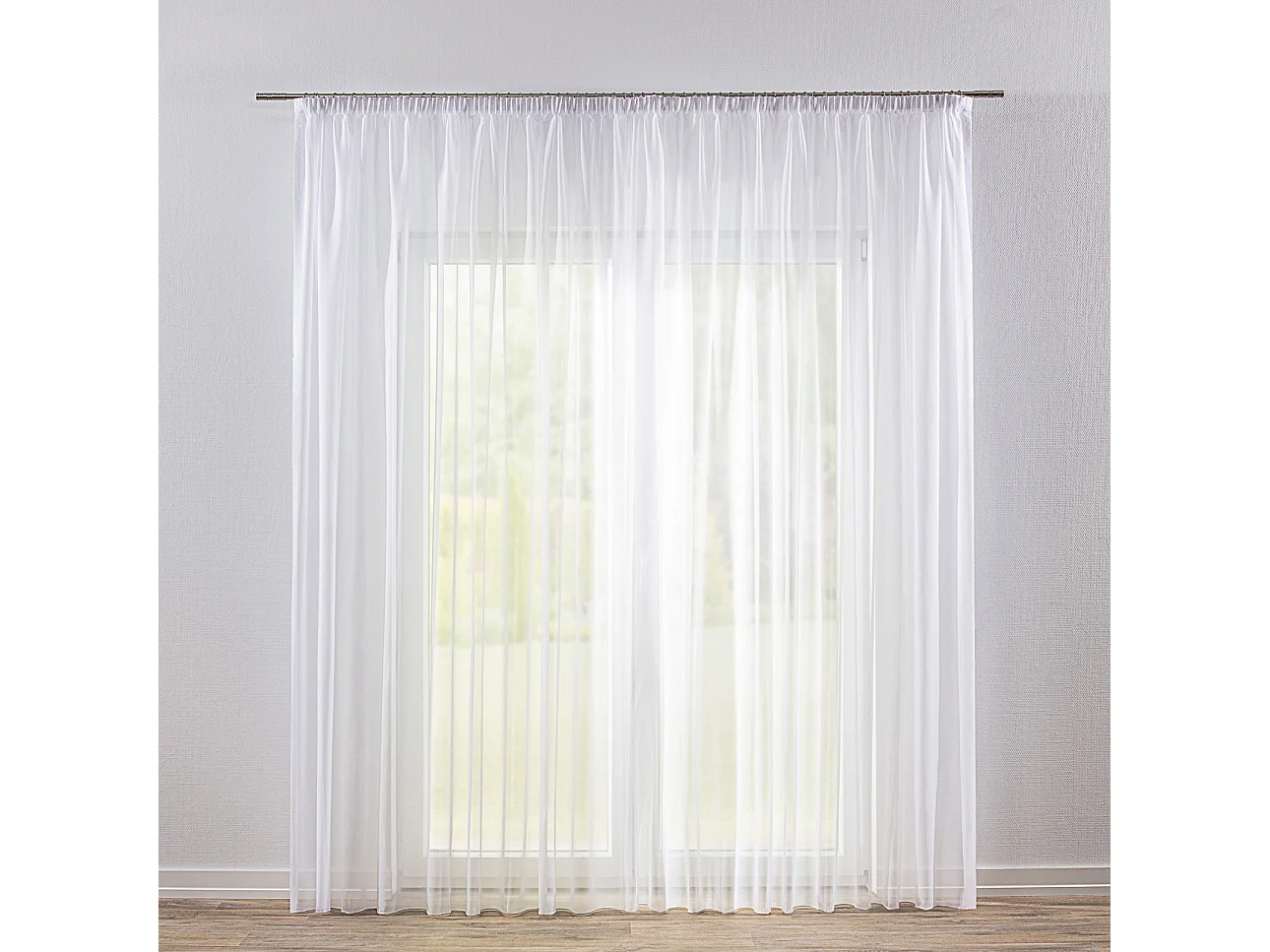 GARDINE Voile mit Kräuselband und Bleiband, weiß, 300x265 cm