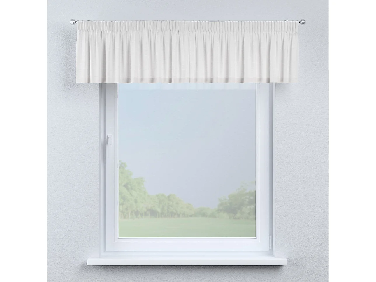 KURZGARDINE Leinen mit Kräuselband, elfenbein, 390x40 cm