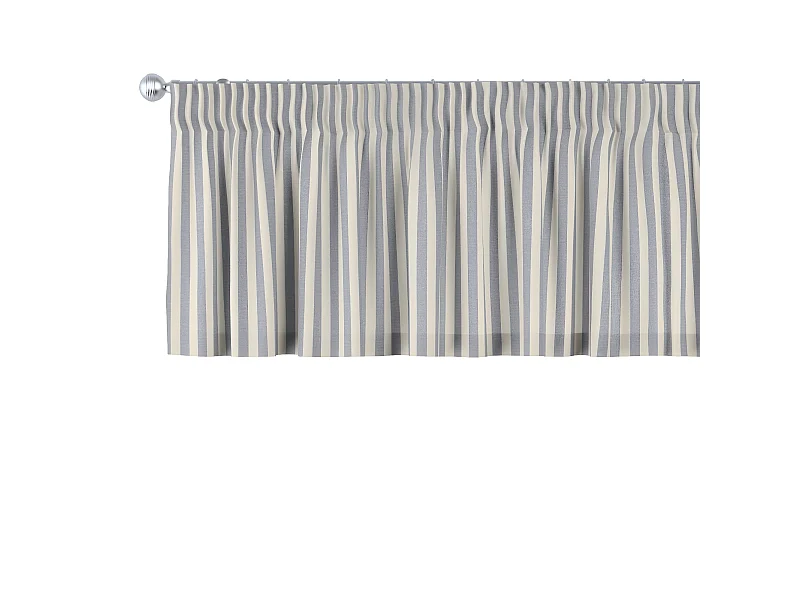 KURZGARDINE Quadro mit Kräuselband, dunkelblau und ecru, 390x40 cm