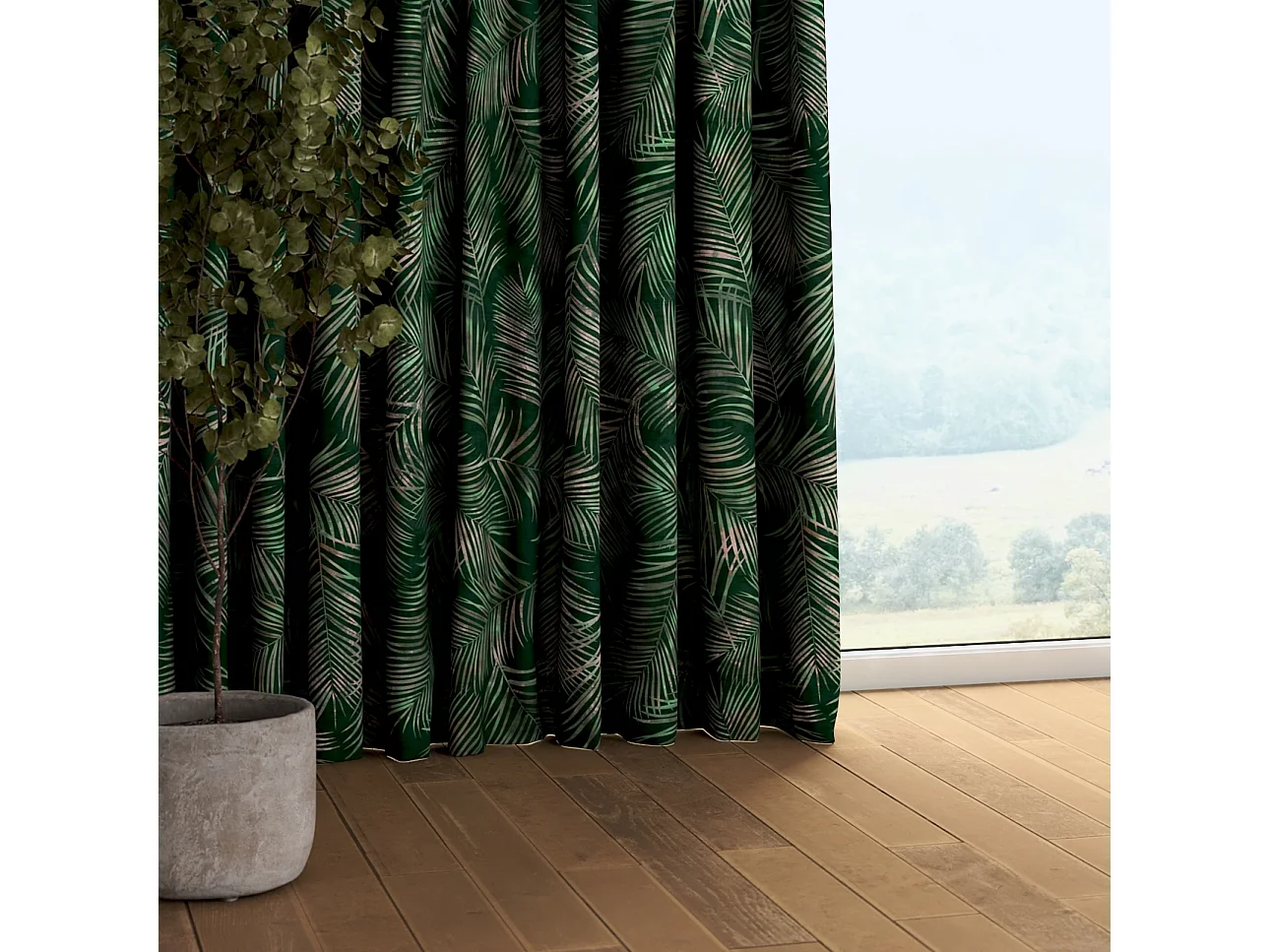 VORHANG Velvet grün, 130x245 cm