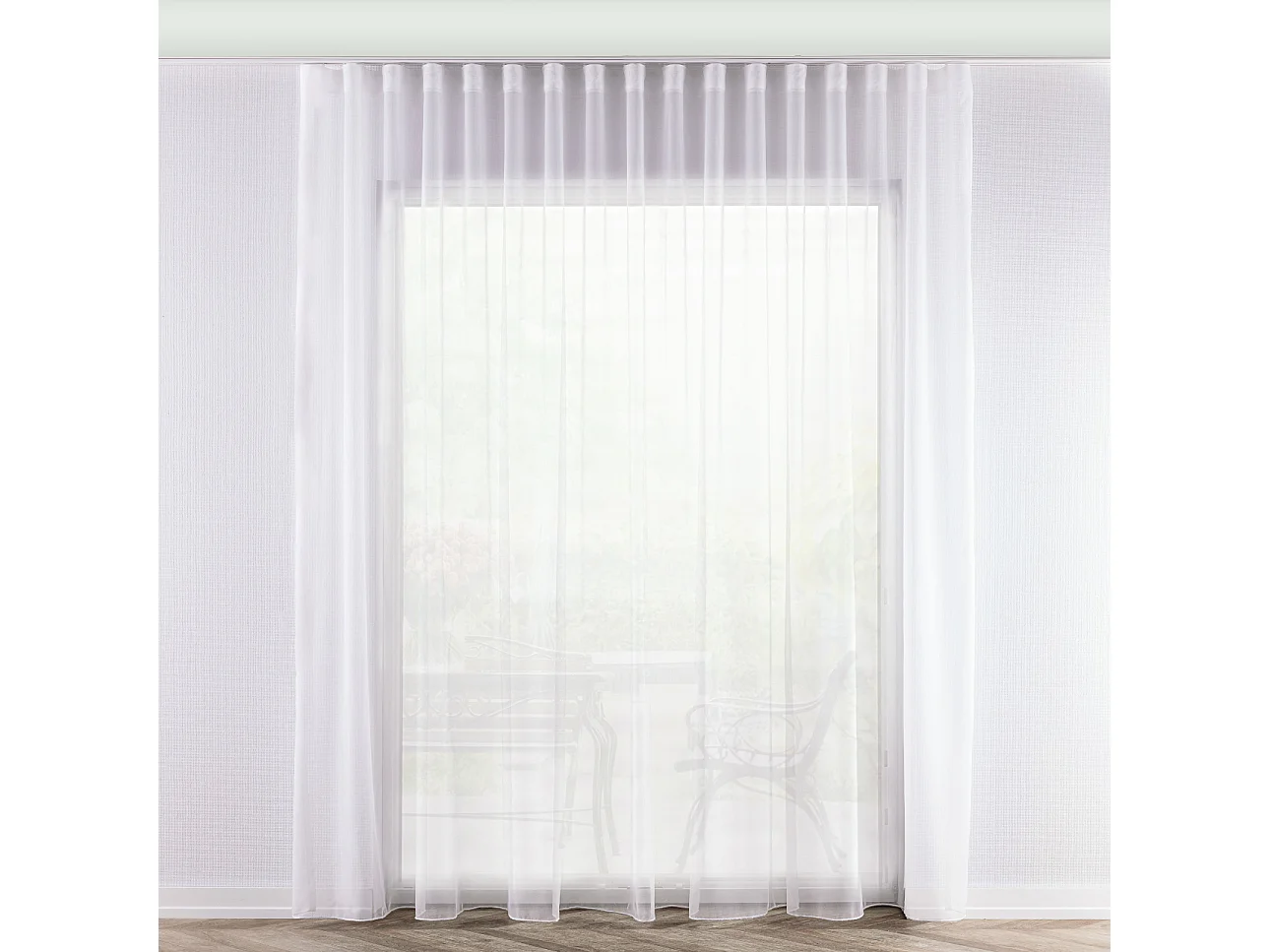 WELLENGARDINE Voile mit Bleiband, weiß, 300x245 cm
