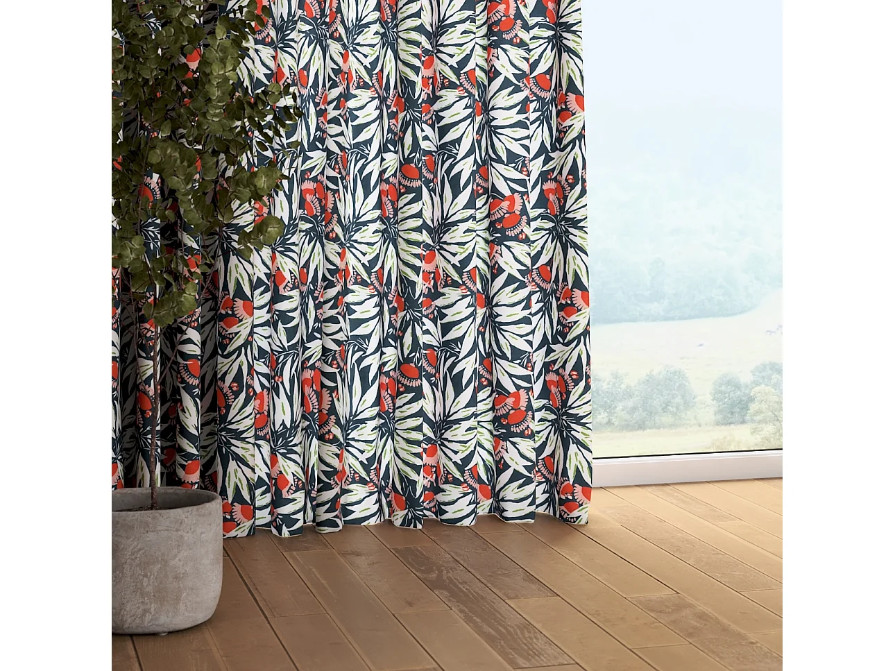 VORHANG Eden blau und weiß, 130x245 cm