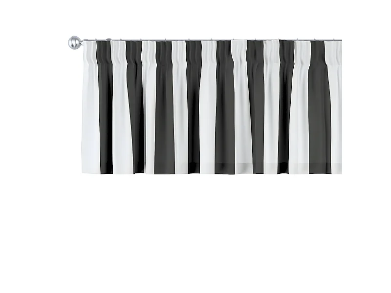 KURZGARDINE COMICS mit Kräuselband, schwarz und weiß, 130x40 cm