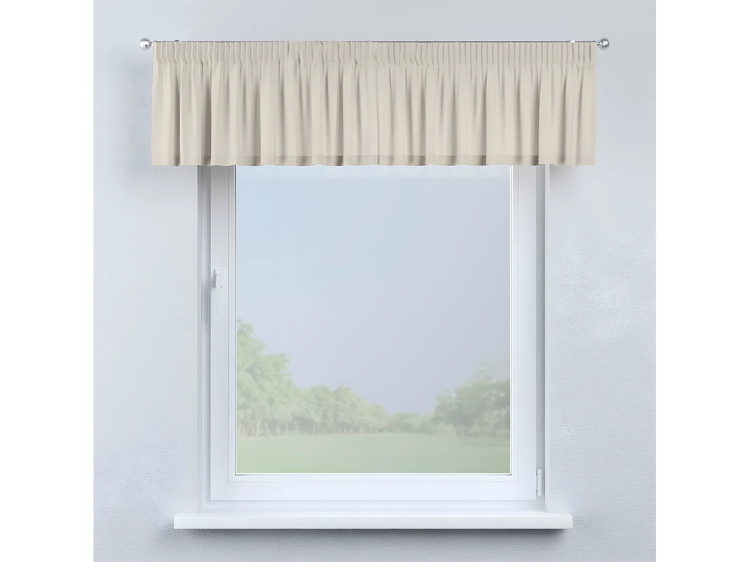 KURZGARDINE Leinen mit Kräuselband, natur, 260x40 cm