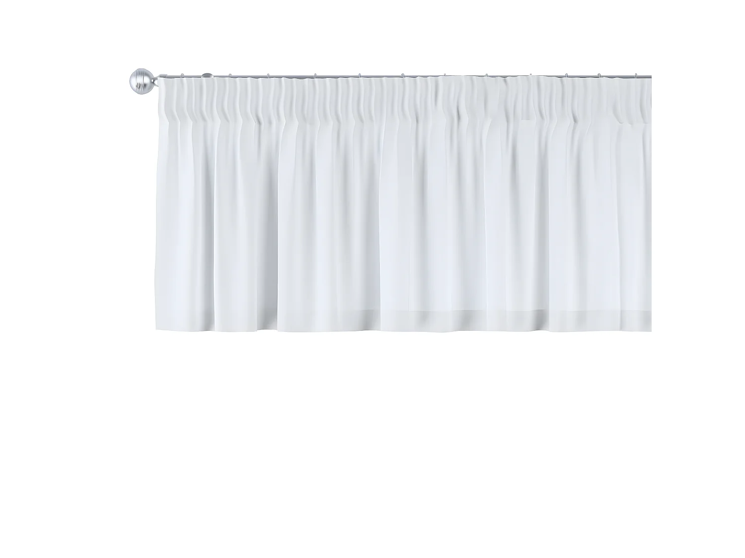KURZGARDINE Loneta mit Kräuselband, weiß, 390x40 cm