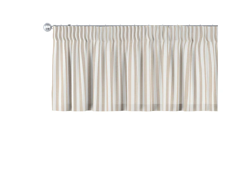 KURZGARDINE Quadro mit Kräuselband, braun und weiß, 130x40 cm