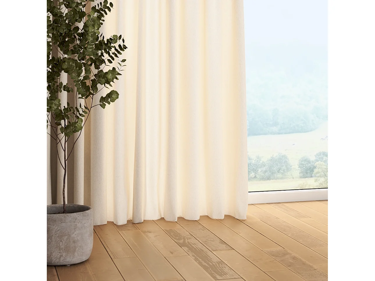 VORHANG Loneta grau und beige, 130x245 cm