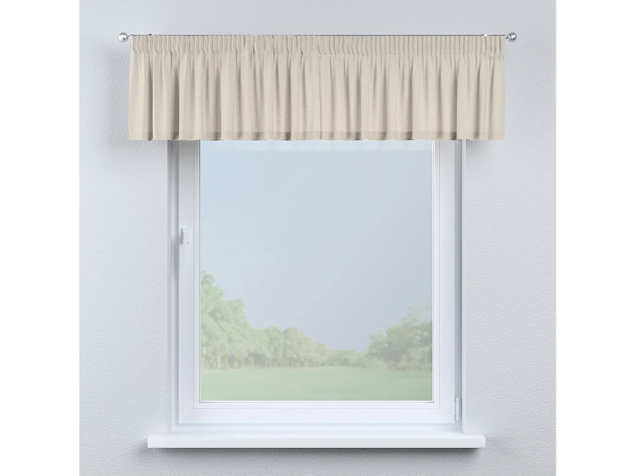 KURZGARDINE Leinen mit Kräuselband, natur, 390x40 cm