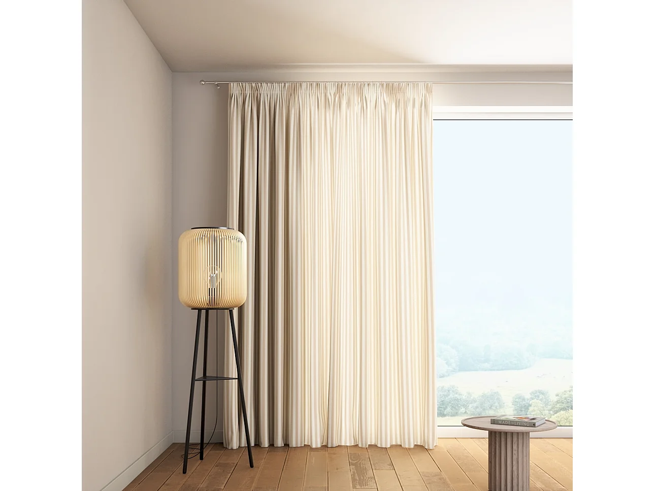 VORHANG Quadro braun und weiß, 130x245 cm