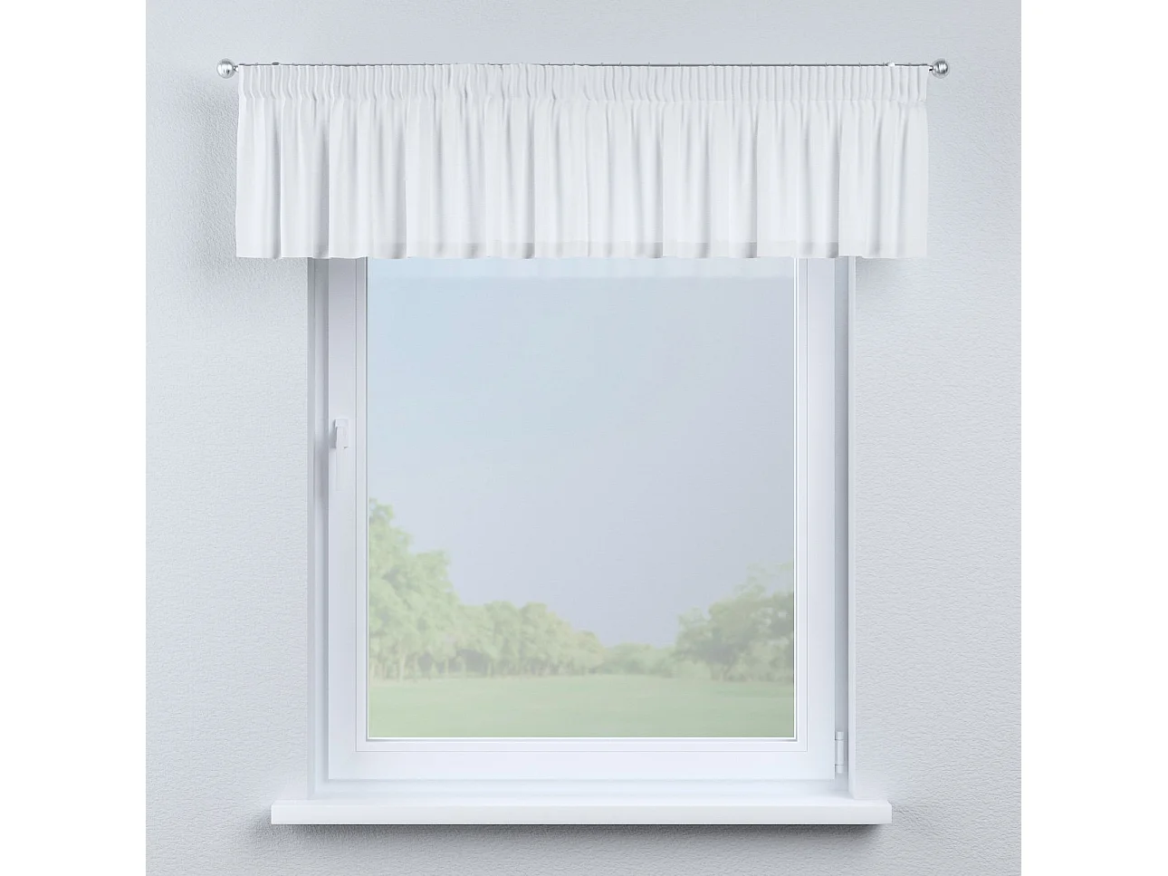 KURZGARDINE Loneta mit Kräuselband, weiß, 260x40 cm