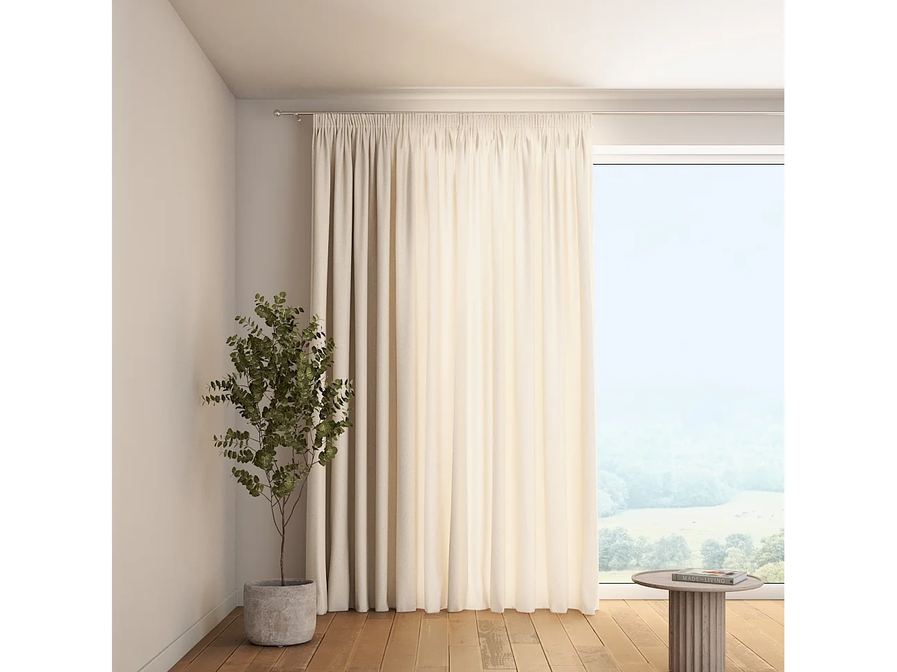 VORHANG Loneta grau und beige, 130x100 cm