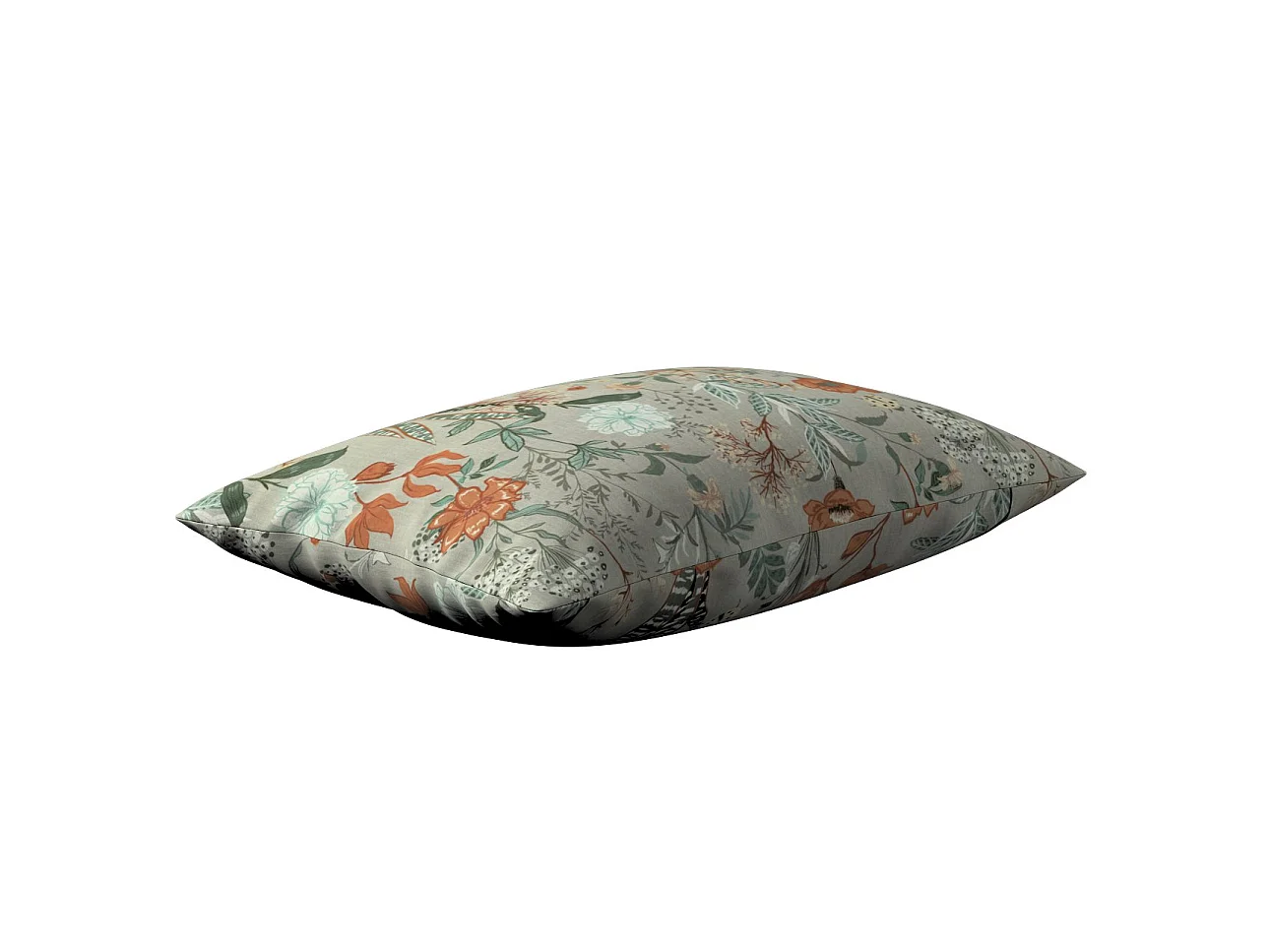 KISSENHÜLLE FLOWERS grau und rosa, 60x40cm