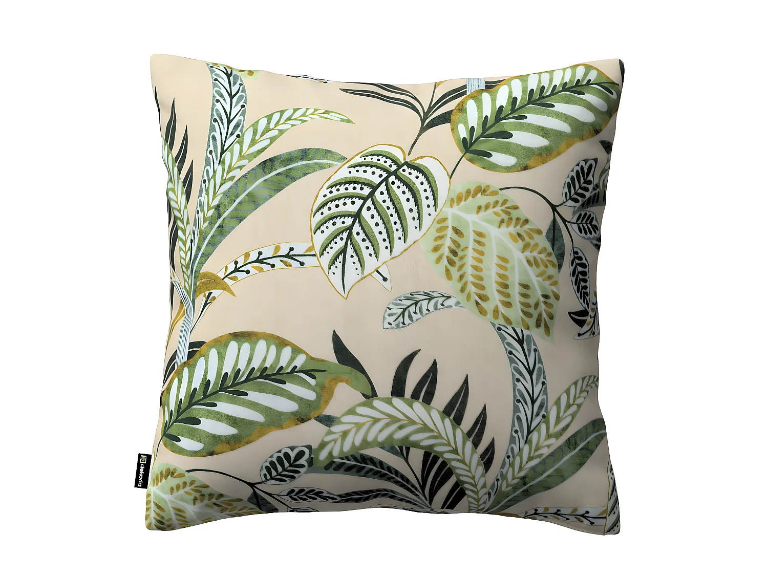 KISSENHÜLLE Tropical Island grün und beige, 43x43cm