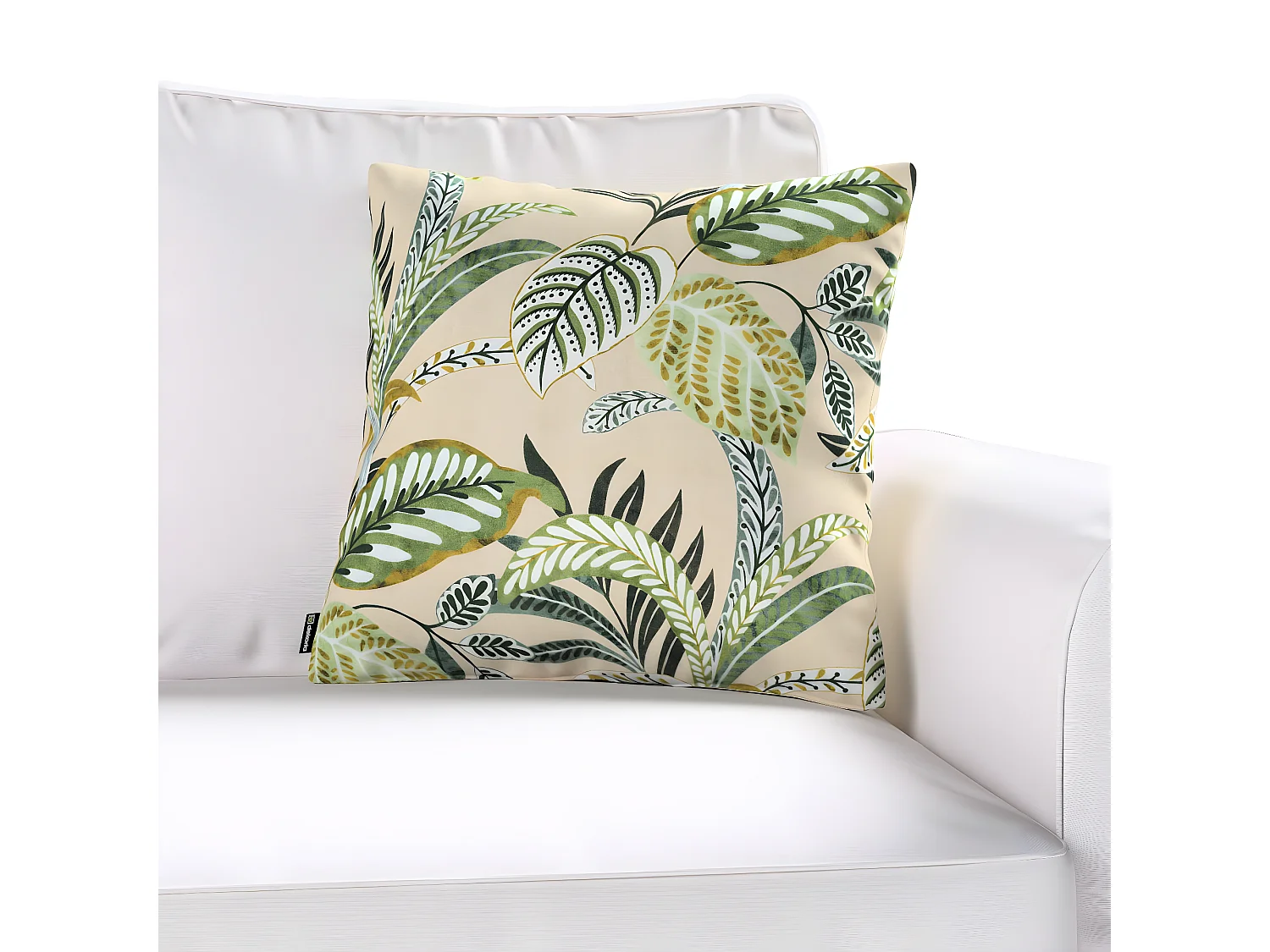 KISSENHÜLLE Tropical Island grün und beige, 43x43cm