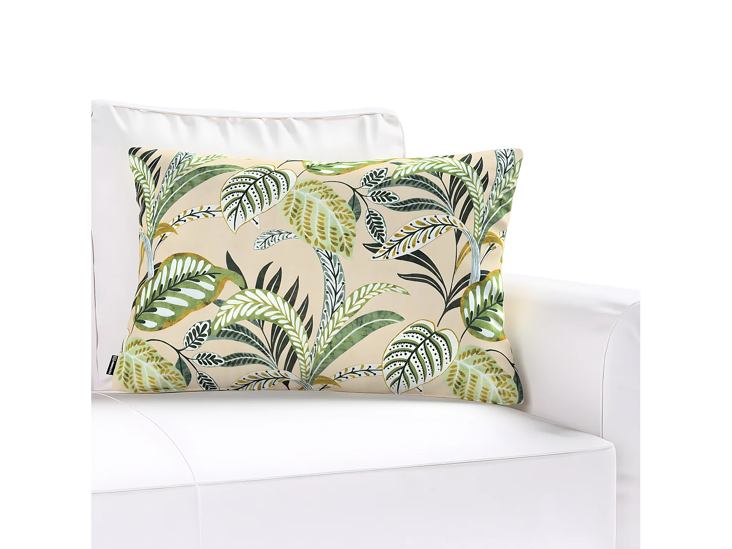 KISSENHÜLLE Tropical Island grün und beige, 60x40cm