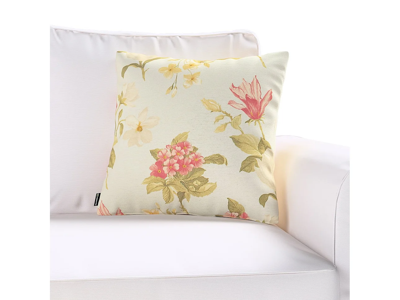 KISSENHÜLLE Londres blau und rosa, 43x43cm