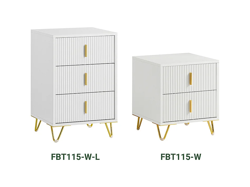 SoBuy Table de Chevet avec 3 Tiroirs Table de Nuit Bout de Canapé Table d'appoint pour Salon, Chambre, Bureau, Blanc, L40xH63xP40 cm, FBT115-L-W