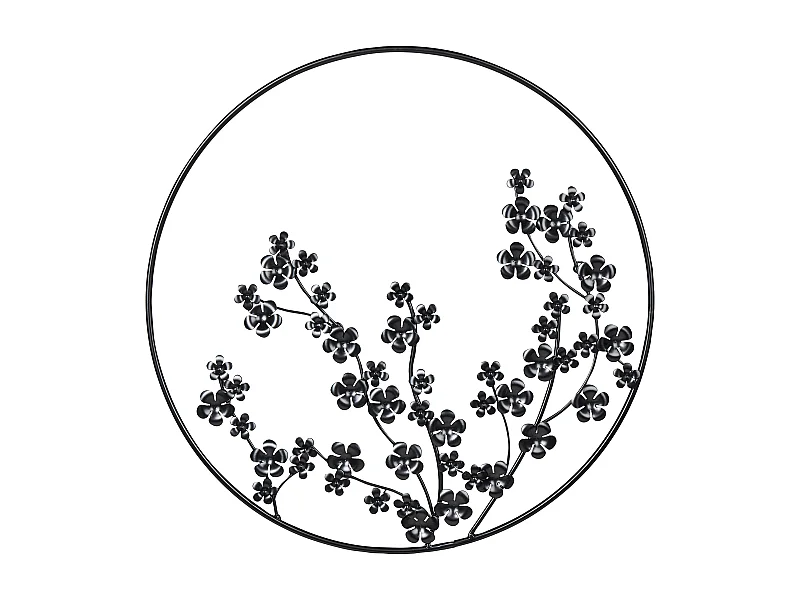 Décoration murale Fleur STRONTIUM Métal 70 cm Noir