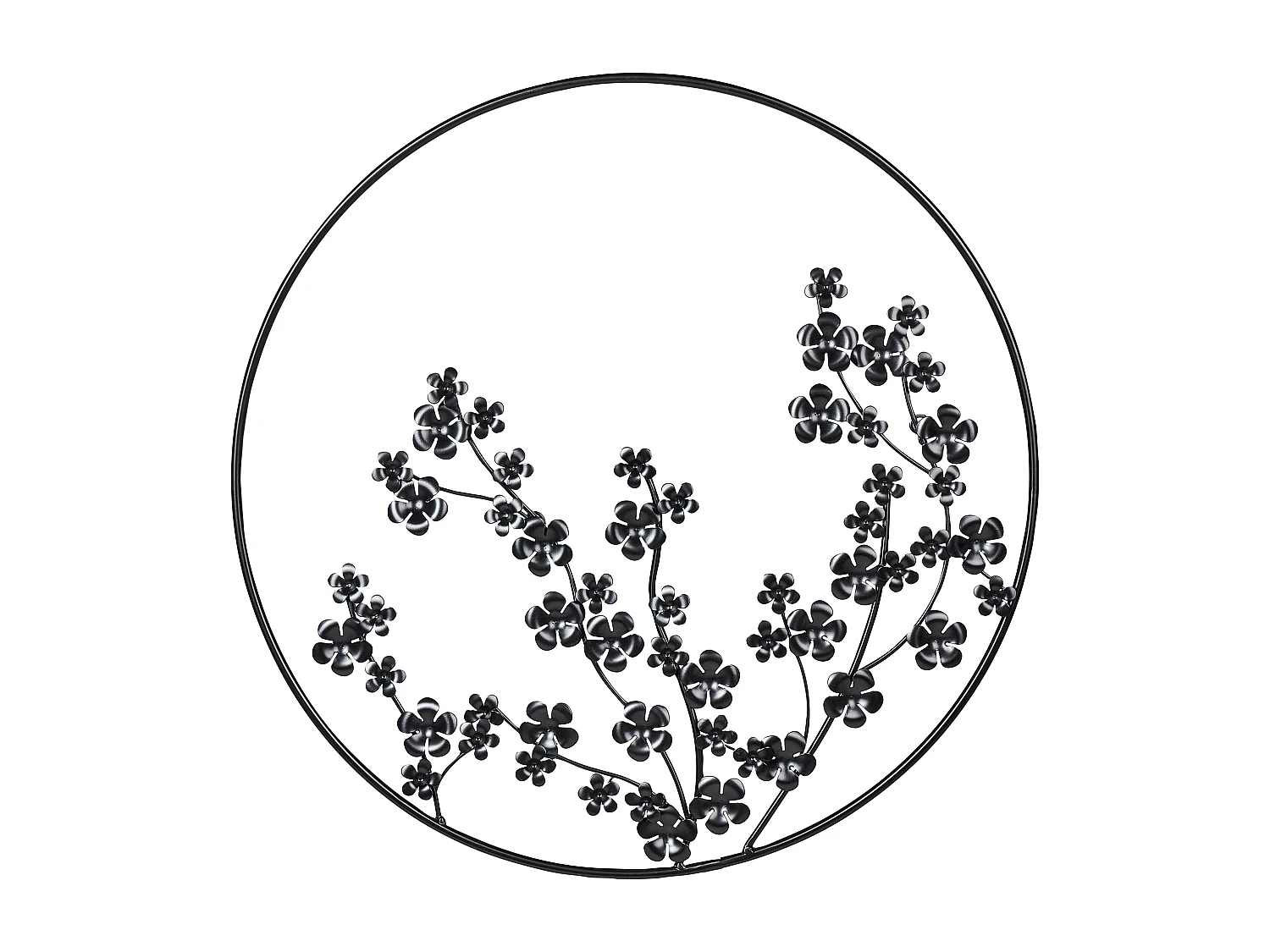 Décoration murale Fleur STRONTIUM Métal 70 cm Noir