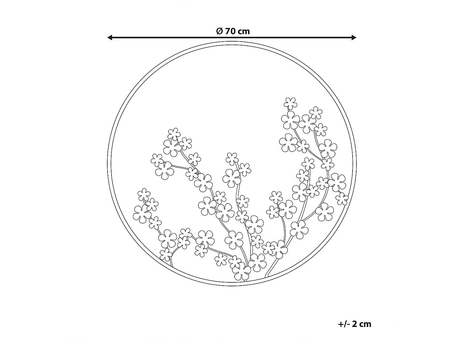 Wall Decor Flower STRONTIUM Metal 70 cm Black