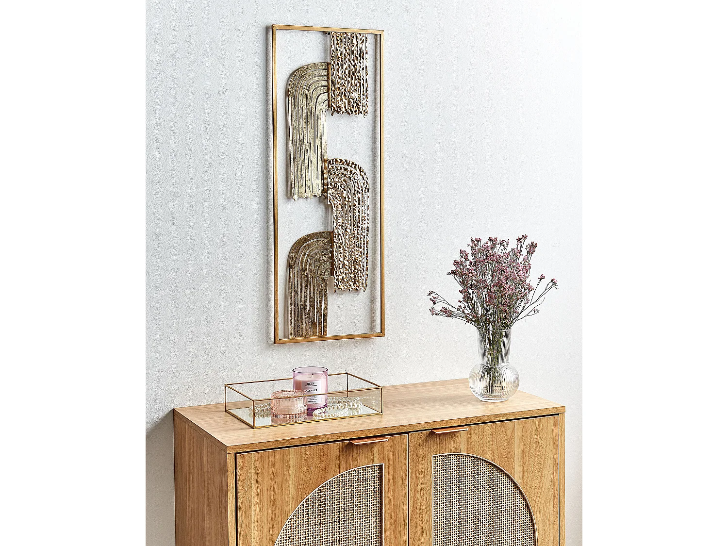 Wanddekoration geometrisch Metall gold einteilig handgemacht modern Thulium