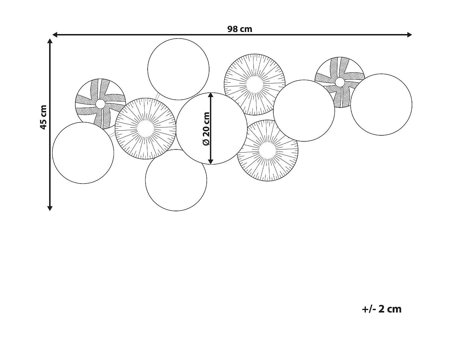 Décoration murale THALLIUM Métal 45 cm Doré