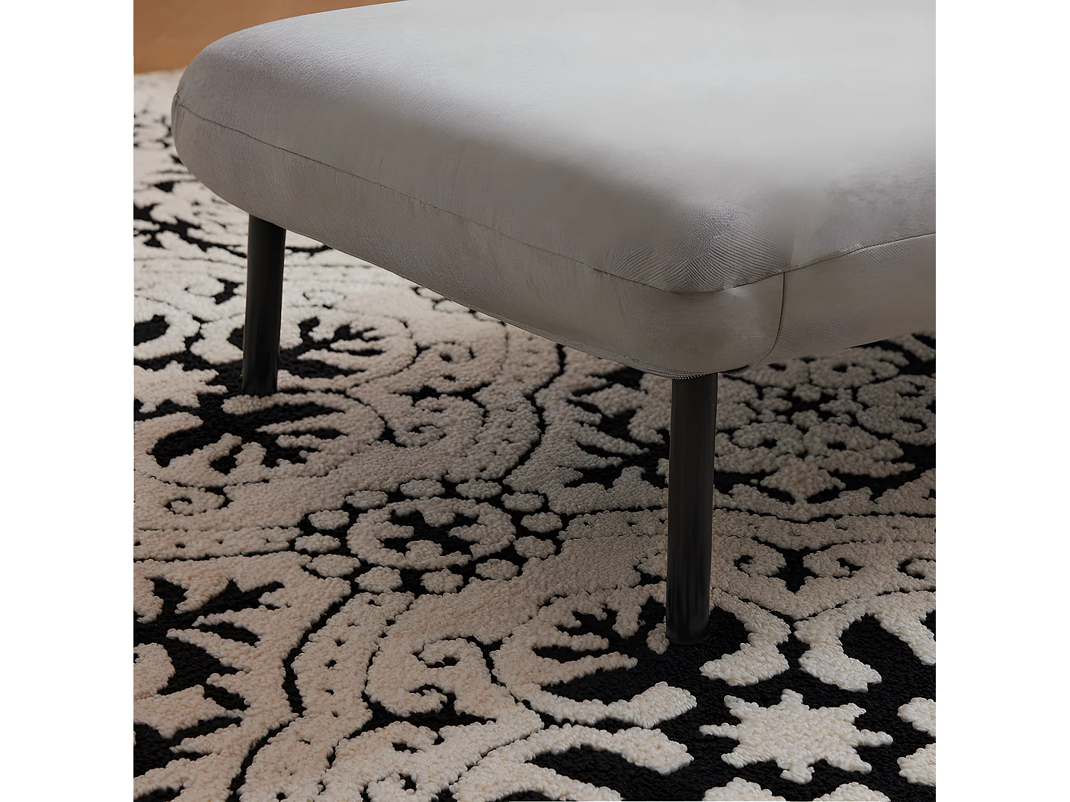 Fauteuil rembourré convertible réglable tissu en coton - Gris