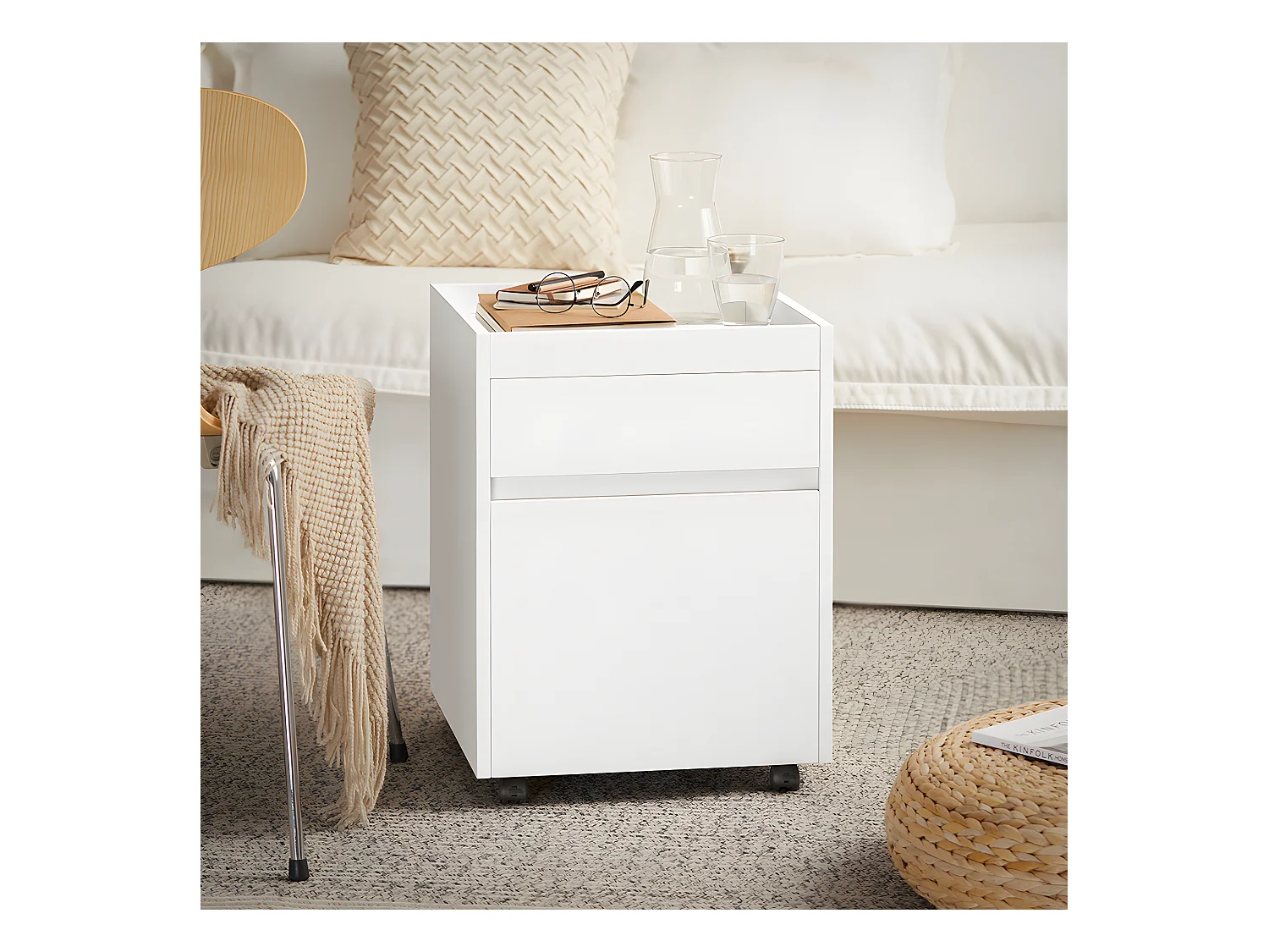 SoBuy Meuble Colonne Armoire de Salle de Bain Étagère Étroite Meuble de Rangement Salle de Bain, Blanc-Naturel, 33 x 33 x 165 cm, BZR127-W