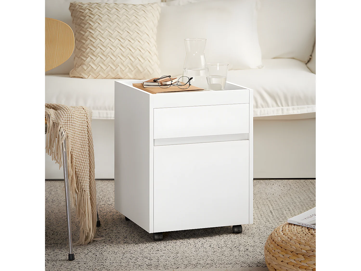 SoBuy Meuble Colonne Armoire de Salle de Bain Étagère Étroite Meuble de Rangement Salle de Bain, Blanc-Naturel, 33 x 33 x 165 cm, BZR127-W