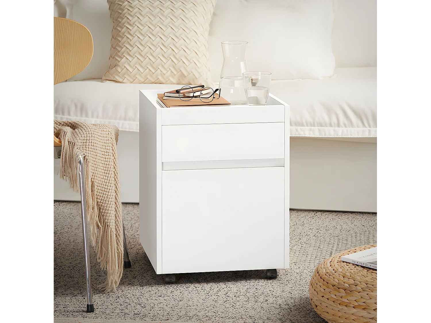 SoBuy Meuble Colonne Armoire de Salle de Bain Étagère Étroite Meuble de Rangement Salle de Bain, Blanc-Naturel, 33 x 33 x 165 cm, BZR127-W