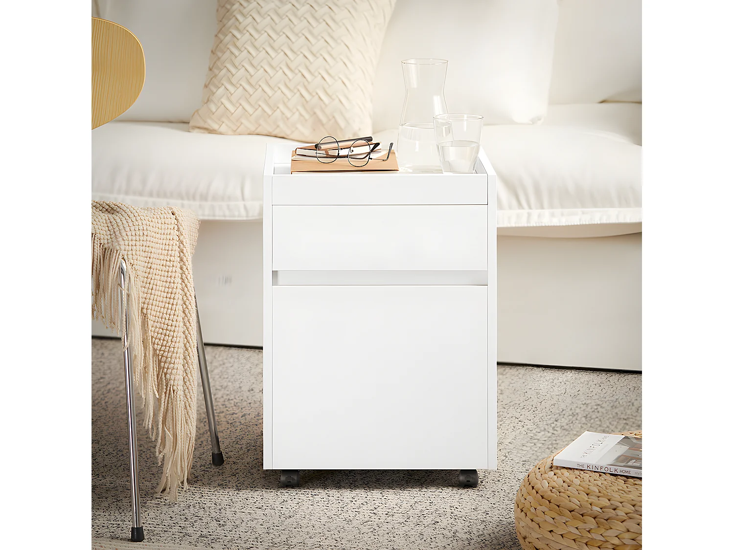 SoBuy Meuble Colonne Armoire de Salle de Bain Étagère Étroite Meuble de Rangement Salle de Bain, Blanc-Naturel, 33 x 33 x 165 cm, BZR127-W