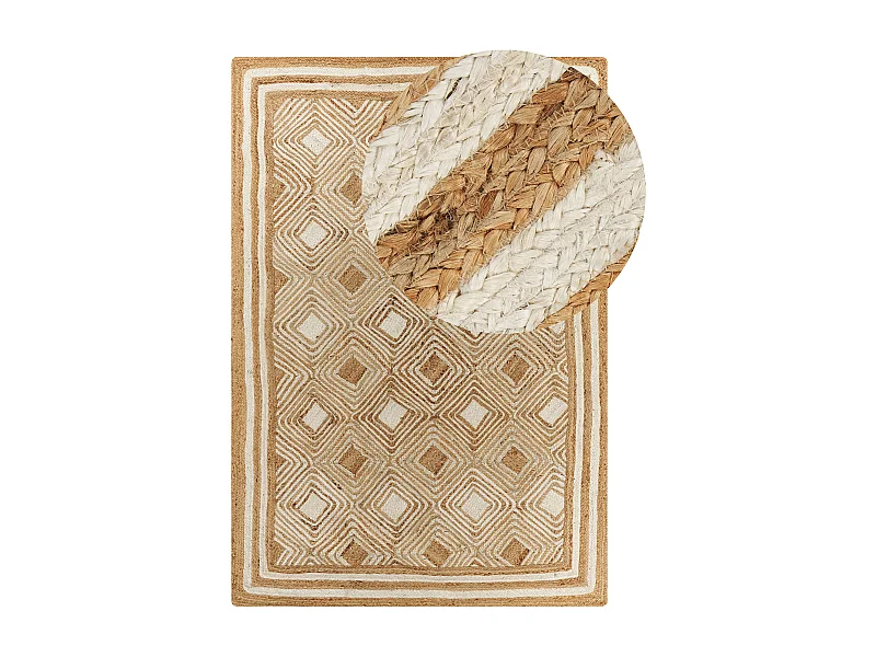 Vloerkleed MENGEN 160 x 230 cm Jute Beige