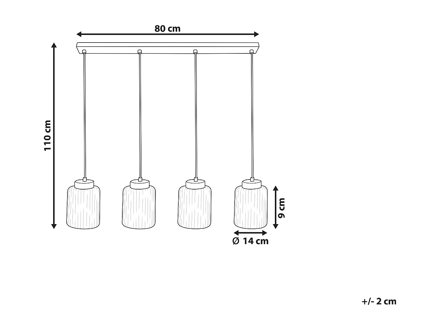 Candeeiro suspenso CAUDELO Metal Preto/Branco