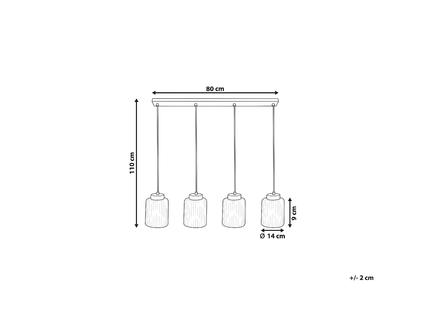 Lampe suspension CAUDELO Métal Noir/blanc