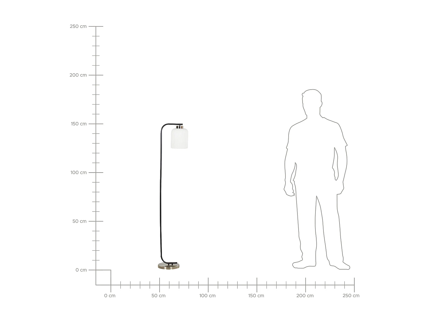 Candeeiro de pé CAUDELO Metal Preto/Branco