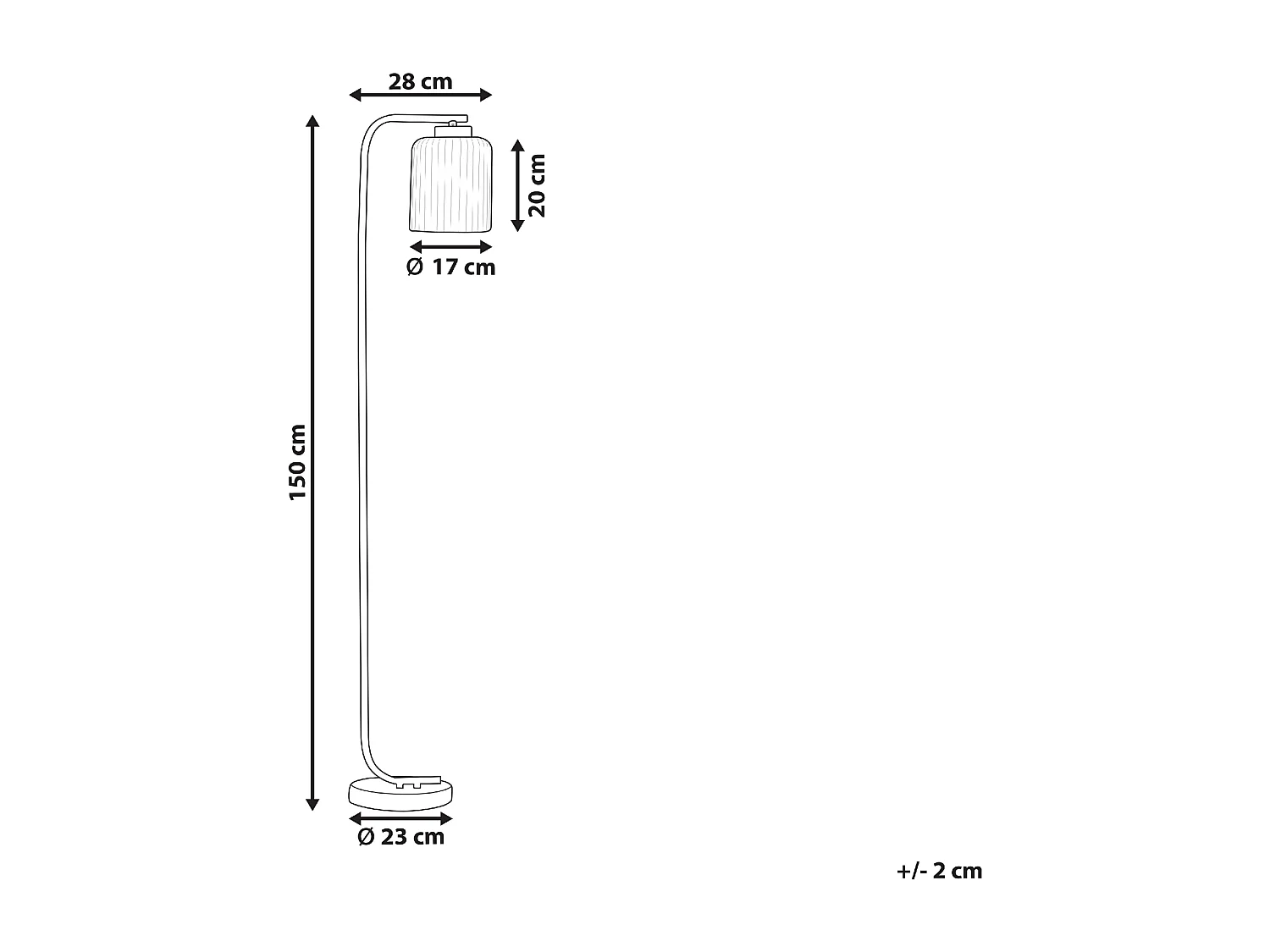 Candeeiro de pé CAUDELO Metal Preto/Branco