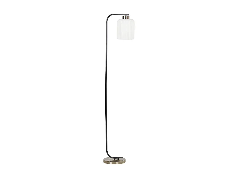 Stehlampe Metall und Glas schwarz / messingfarben 150 cm modern elegant Caudelo