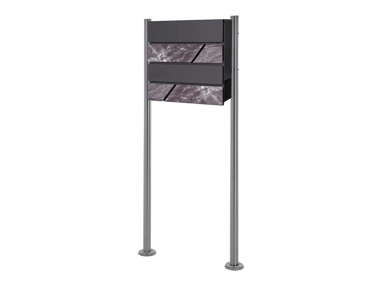 Boîte aux lettres sur pieds boîte postale anthracite aspect marbre  ML-Design