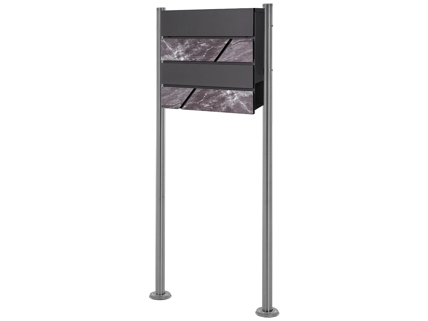 Boîte aux lettres sur pieds boîte postale anthracite aspect marbre  ML-Design