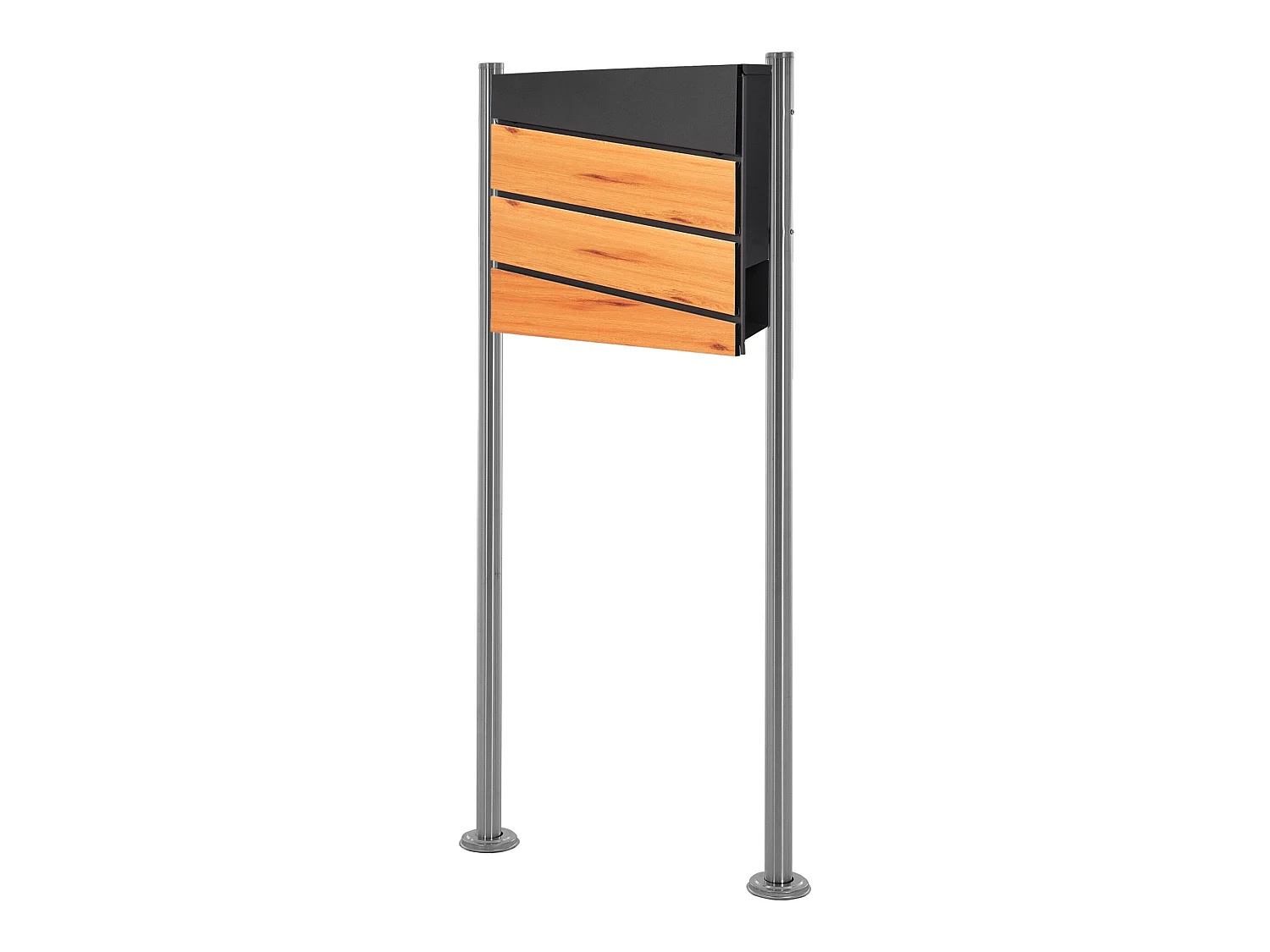Boîte aux lettres sur pieds acier inoxydable 37x36,5x11cm  ML-Design