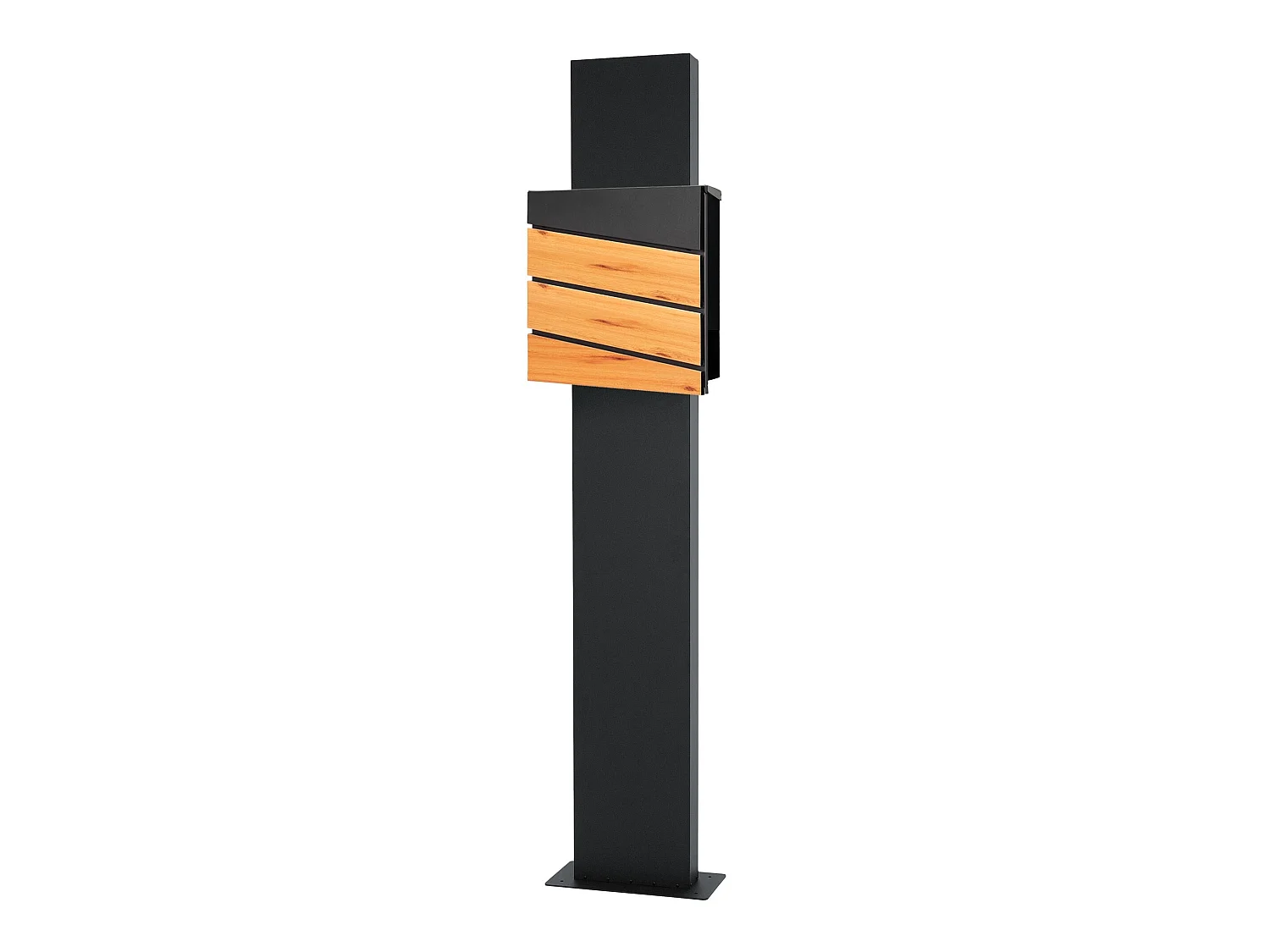 Boîte aux lettres et journaux en acier anthracite/aspect bois ML-Design