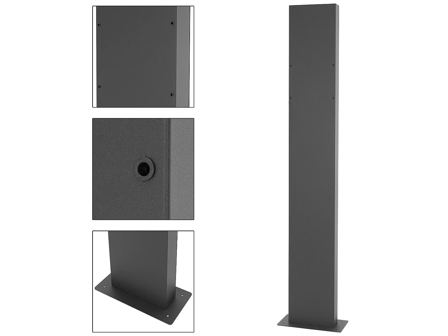 Boîte aux lettres et journaux en acier anthracite/aspect bois ML-Design