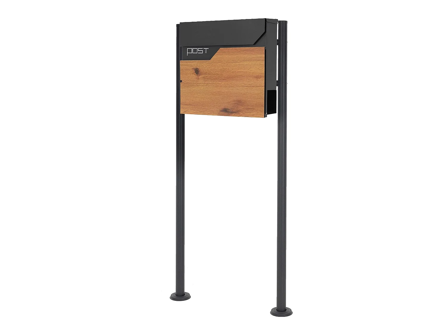 Boîte aux lettres sur pieds boîte postale anthracite imitation bois  ML-Design