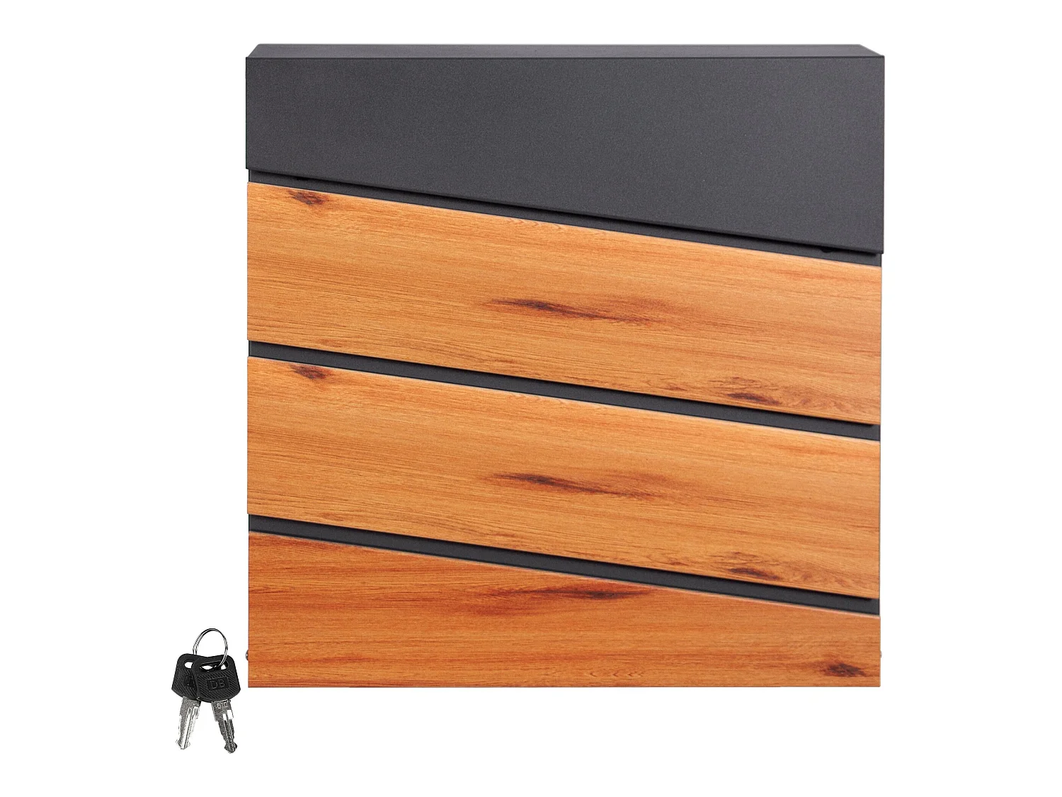 Boîte aux lettres sur pieds boîte postale anthracite et design bois  ML-Design