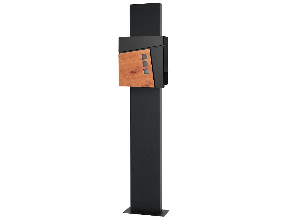 Boîte aux lettres sur pieds boîte postale aspect bois avec support ML