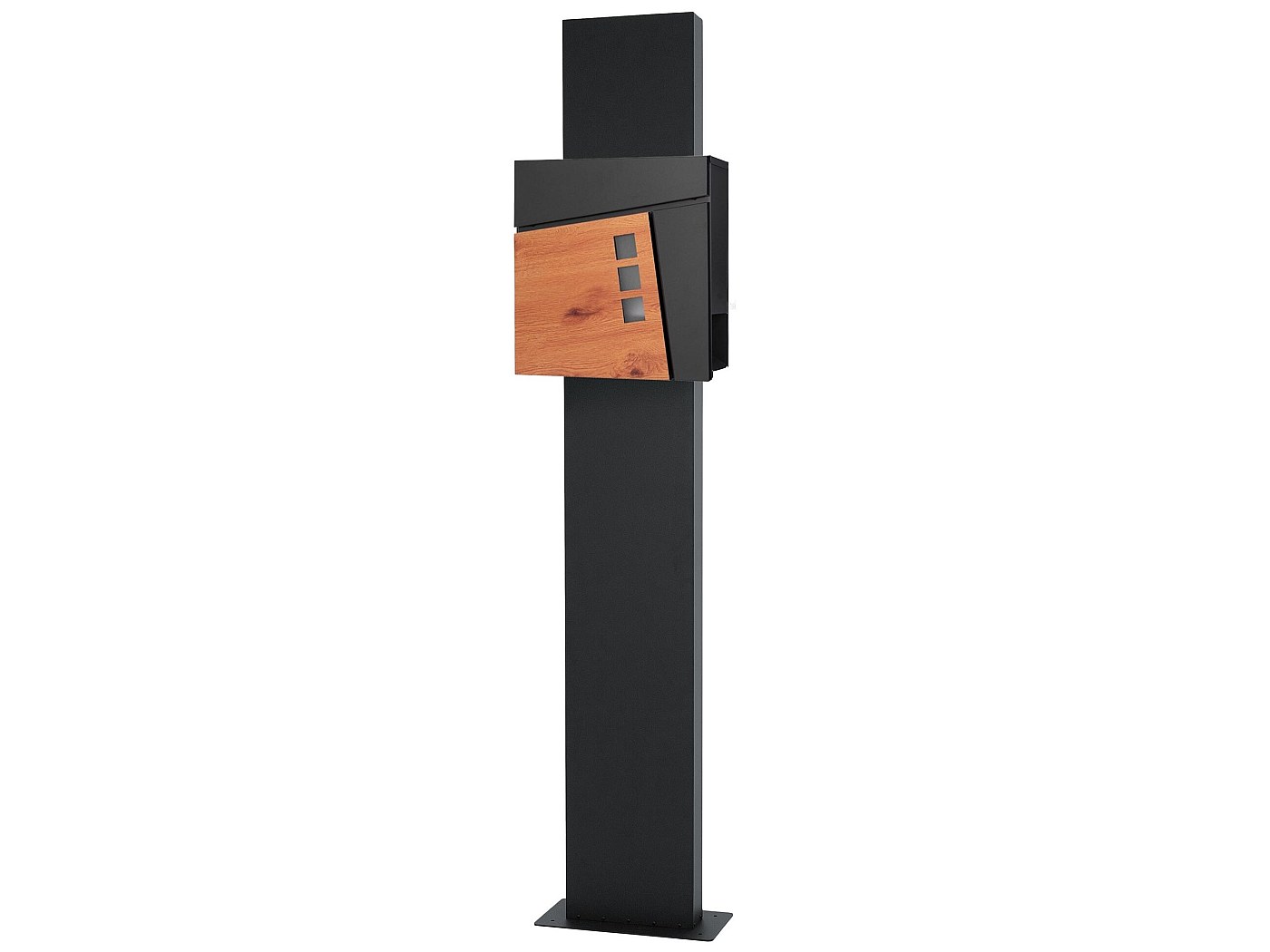 Boîte aux lettres sur pieds boîte postale aspect bois avec support ML