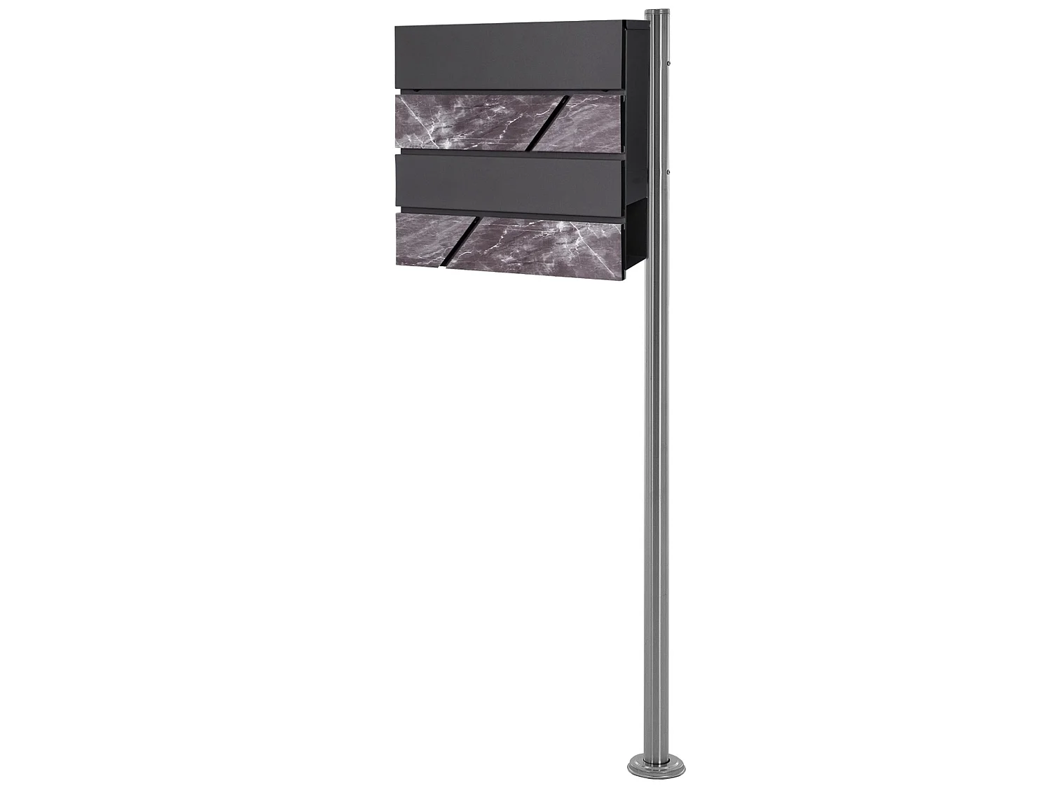 Boîte aux lettres avec support anthracite / noir aspect marbre ML-Design