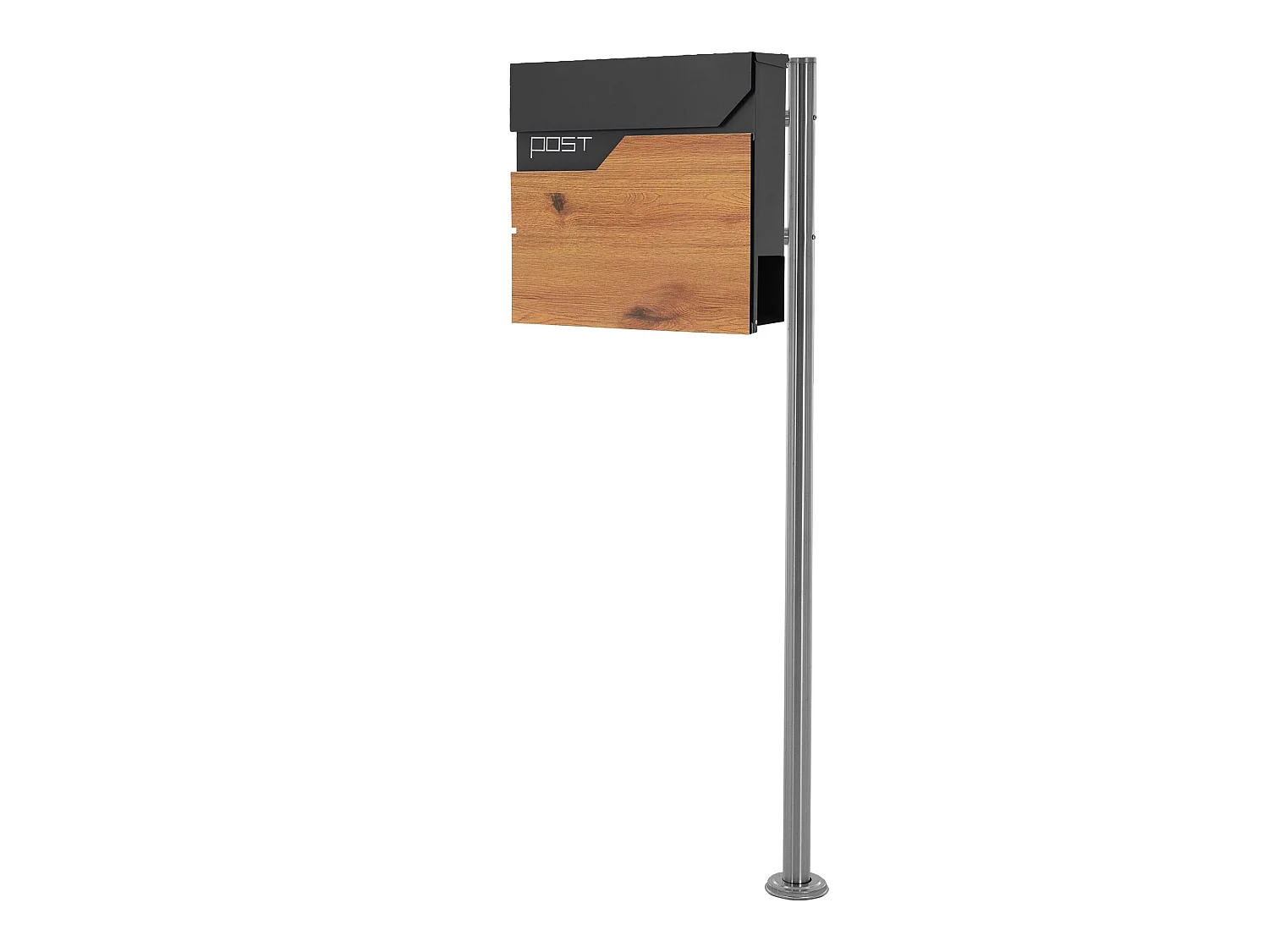 Boîte aux lettres sur pied piedestal boîte postale anthracite/aspect bois  ML-Design