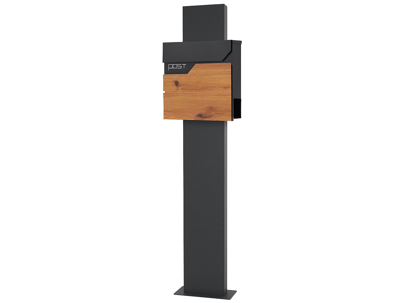 Boîte aux lettres sur pied boîte postale anthracite/aspect bois ML-Design