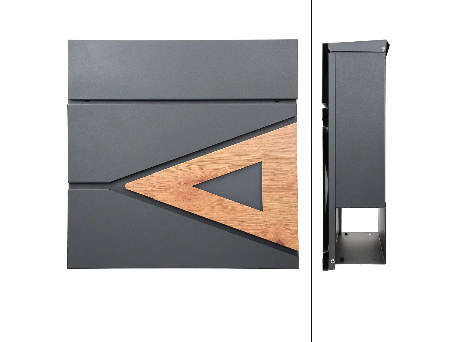 Boîte aux lettres sur pieds boîte postale anthracite optique chêne  ML-Design